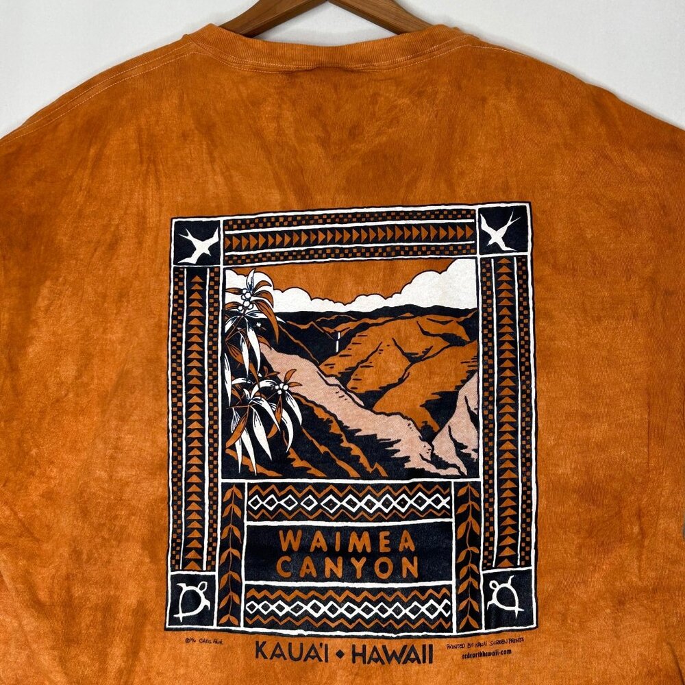 Red Earth‎ Hawaii XL Orange 100% Cotton Waimea Canyon T-Shirt